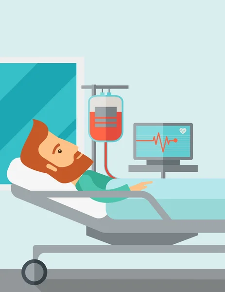 Patient in hospital bed being monitored — Stock Photo, Image