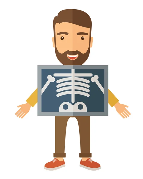 The view of man is holding a X-ray picture — Stockfoto