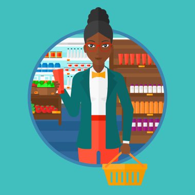 Müşteri alışveriş sepetine ve tüp krem.