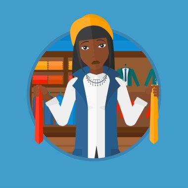 Müşteri seçimi kravat vektör illüstrasyon.