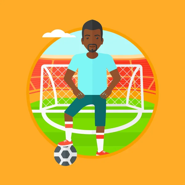 Jugador de fútbol con ilustración de vector de pelota . — Archivo Imágenes Vectoriales