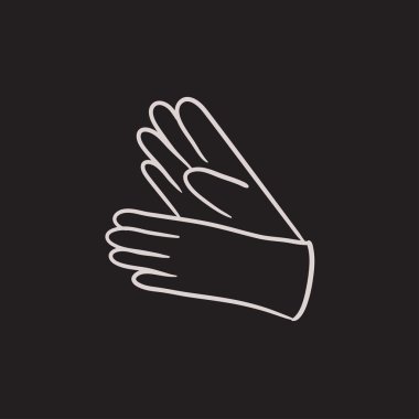 Eldiven kroki simgesi.