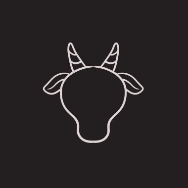 İnek baş kroki simgesi.