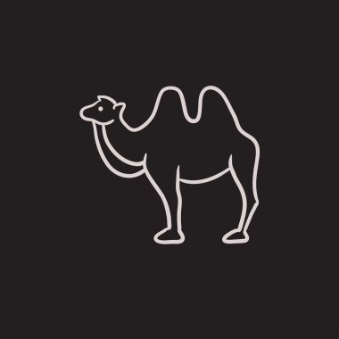 Camel sketch icon.