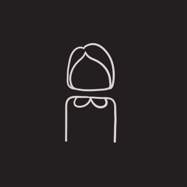 İş kadını kroki simgesi.