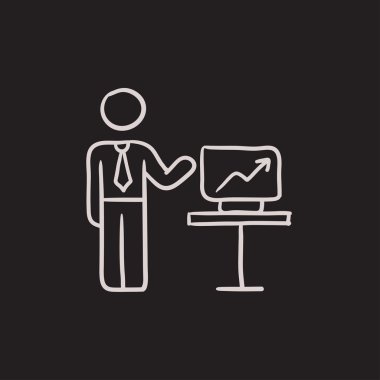 İş tanıtımı kroki simgesi.