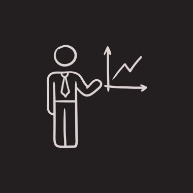 İş rapor kroki simgesi.