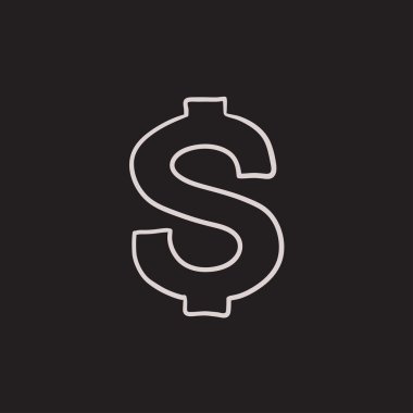 Doları sembol kroki simgesini.