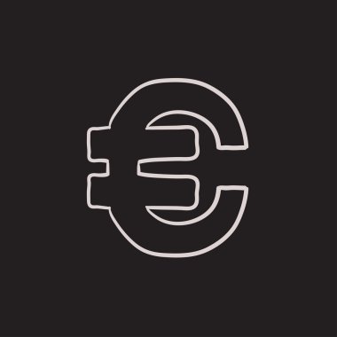 Euro simgesi kroki simgesi.