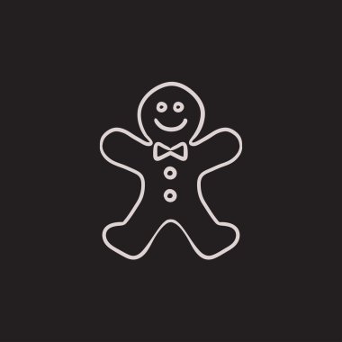 Zencefilli kurabiye adam kroki simgesi.