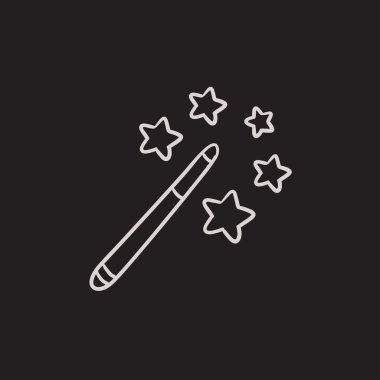 Sihirli değnek kroki simgesi.