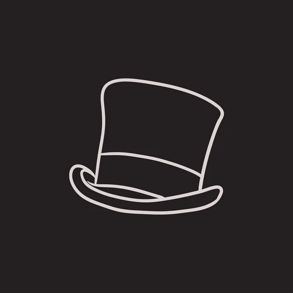 Top hat sketch icon. — Stock Vector