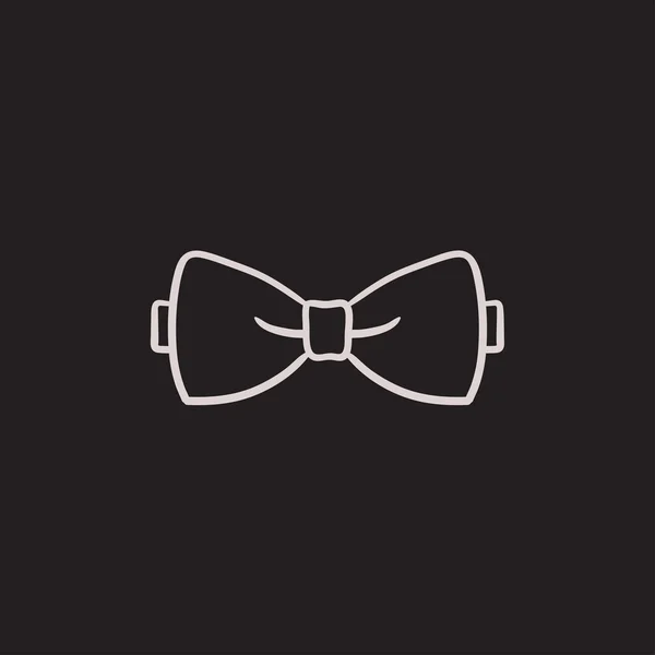 Bow tie skiss ikon. — Stock vektor