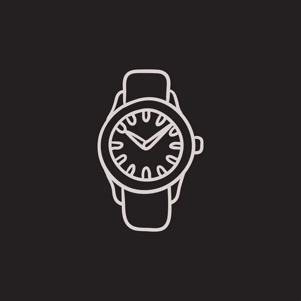 Pols horloge schets pictogram. — Stockvector