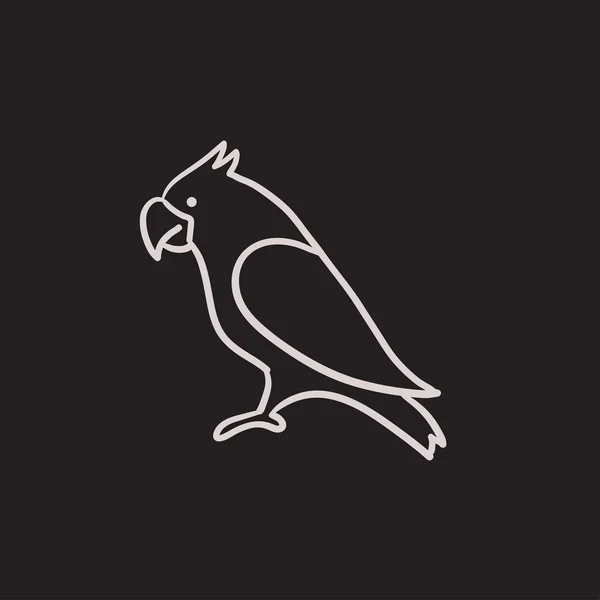 Papoušek skica ikony. — Stockový vektor
