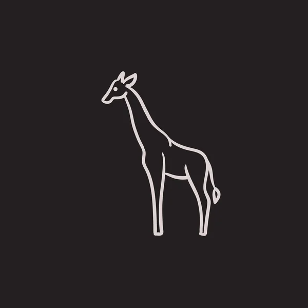 Icono de boceto de jirafa . — Vector de stock