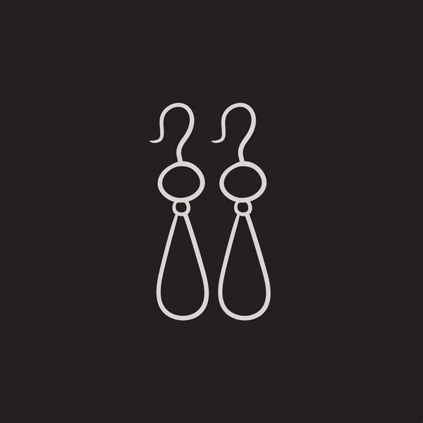 Paar Ohrringe Skizze Symbol. — Stockvektor