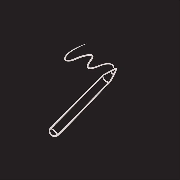 Cosmetic pencil and stroke sketch icon. — Stock Vector