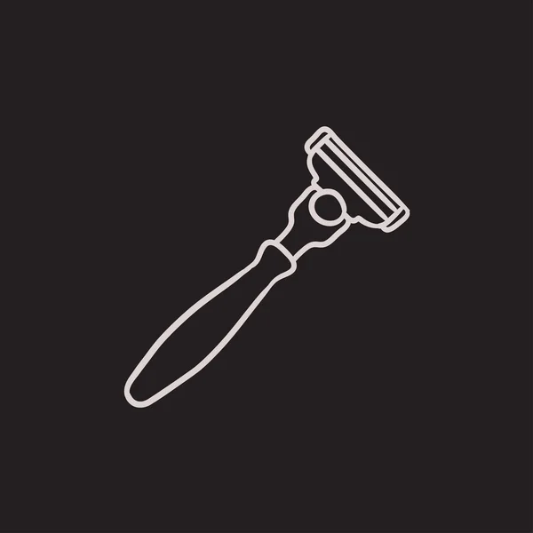 Razor schets pictogram. — Stockvector