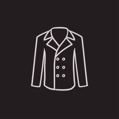 Erkek ceket kroki simgesi.