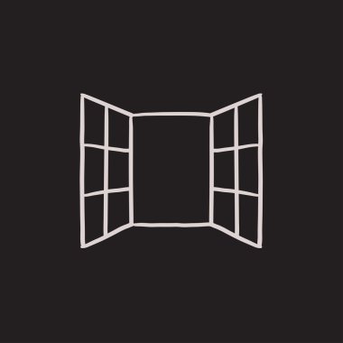 Açık pencereler simge kroki.