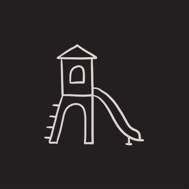 Bahçesi ile slayt kroki simgesi.