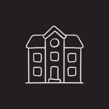 İki katlı müstakil ev kroki simgesi.
