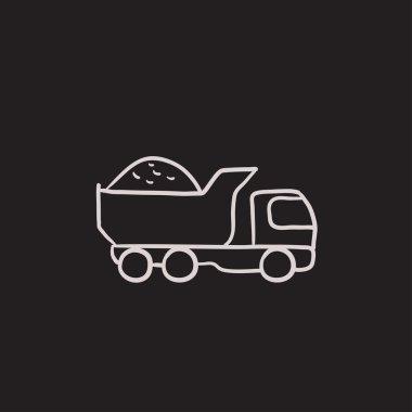 Dump Truck Sketch Icon Free Vector Eps Cdr Ai Svg Vector Illustration Graphic Art