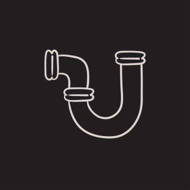 Su boru hattı kroki simgesi.