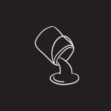 Boya kovası kroki simgesinden dökme.