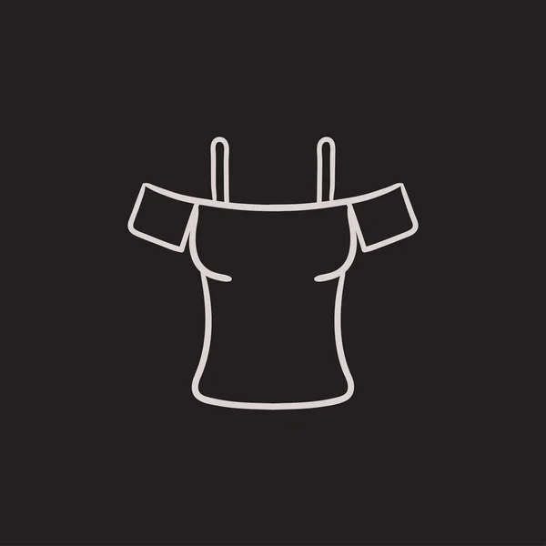 Female shirt sketch icon. — Stock Vector