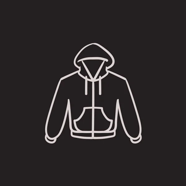 Pictogram van de schets van de hoodie. — Stockvector