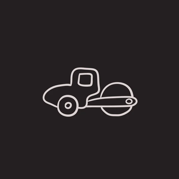Road roller sketch icon. — Stock Vector