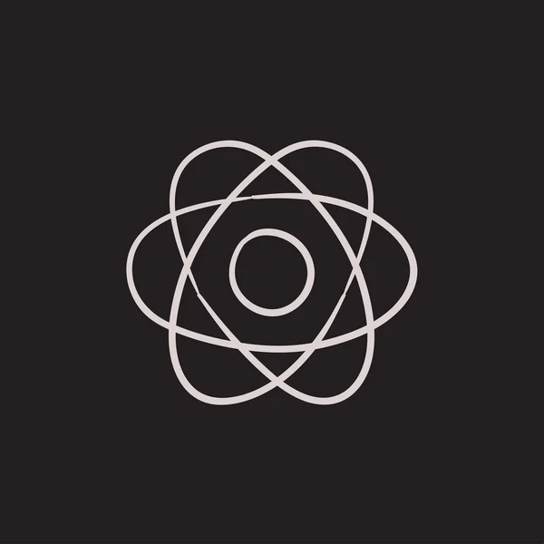 Atom skiss ikon. — Stock vektor