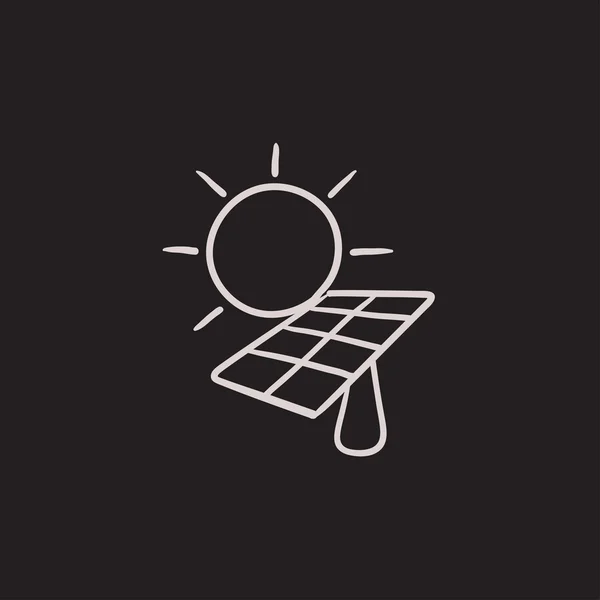 Sluneční energie skica ikony. — Stockový vektor