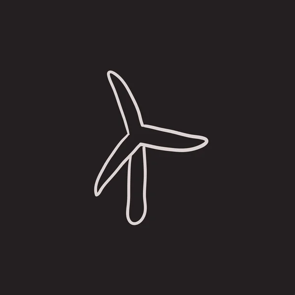 Windmill sketch icon. — Stock Vector