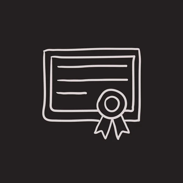 Icône de croquis de certificat . — Image vectorielle
