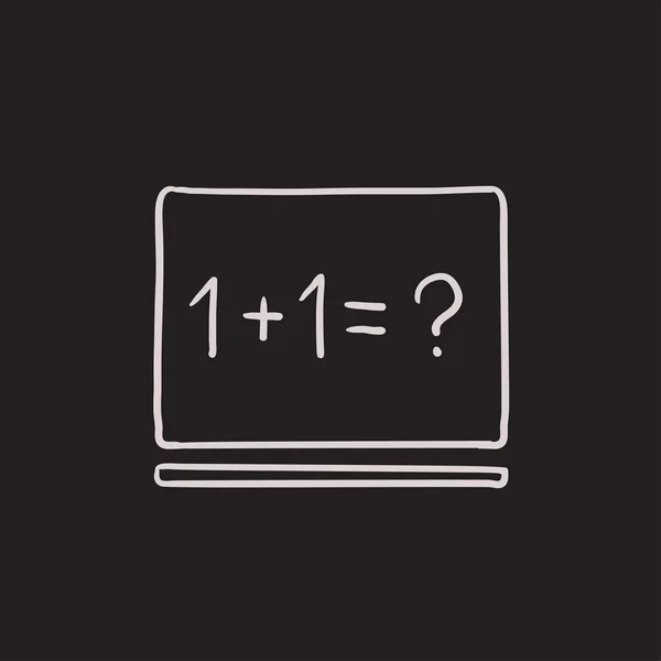 Exemple de mathématiques écrit sur l'icône du croquis du tableau noir . — Image vectorielle