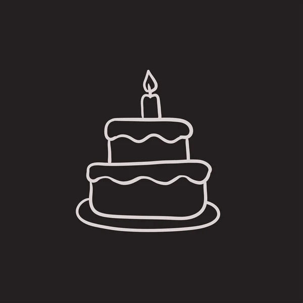 Пасхальный торт со свечой . — стоковый вектор