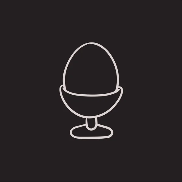 Иконка пасхального яйца в наброске . — стоковый вектор
