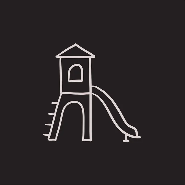 Playground with slide sketch icon. — Stock Illustration Playground with slide sketch icon. Royalty Free Stock Illustrations