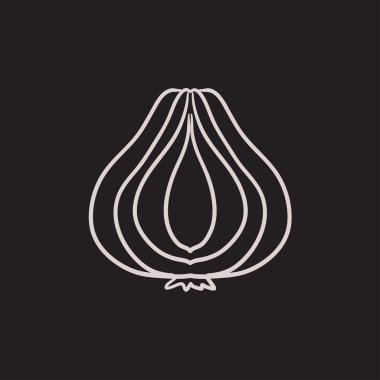 Sarımsak kroki simgesi.