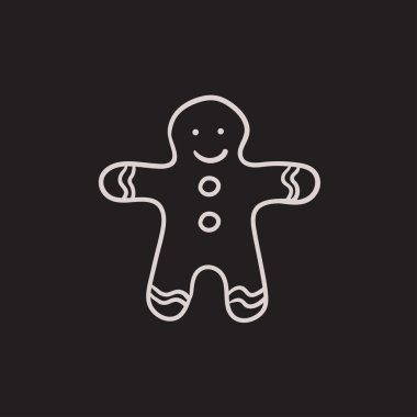 Zencefilli kurabiye adam kroki simgesi.