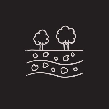 Toprak farklı katmanları kroki simgesi ile kesmek.