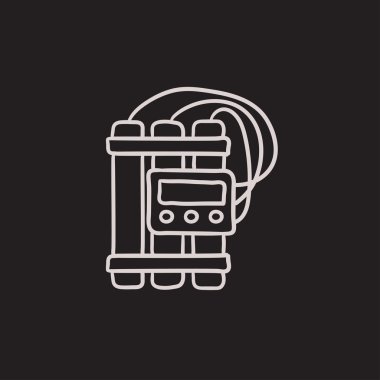 Dinamit ve fünye kroki simgesi.