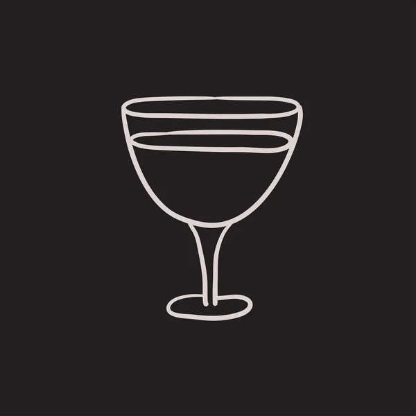 Icono de boceto de copa de vino . — Vector de stock