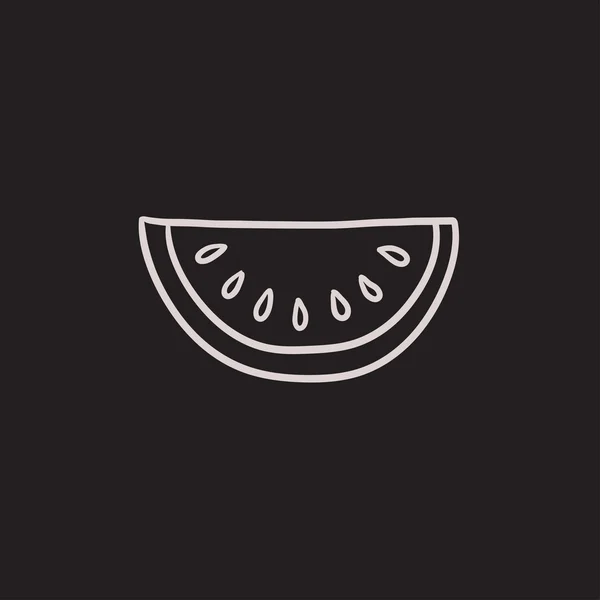 Icono de dibujo de melón . — Vector de stock