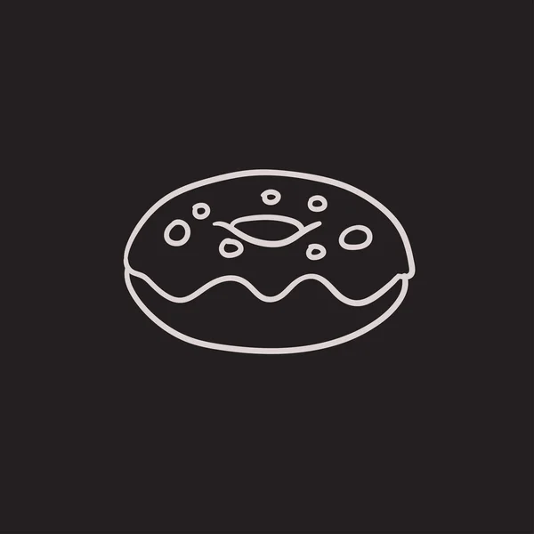 Donut-Sketch-Ikone. — Stockvektor