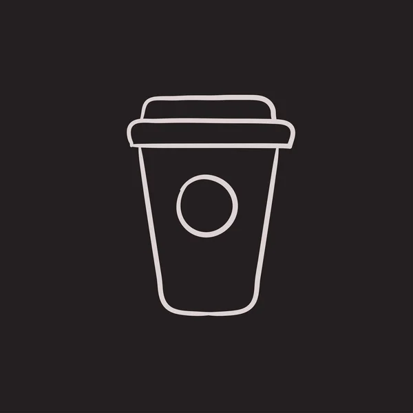 Disposable cup sketch icon. — Stock Vector