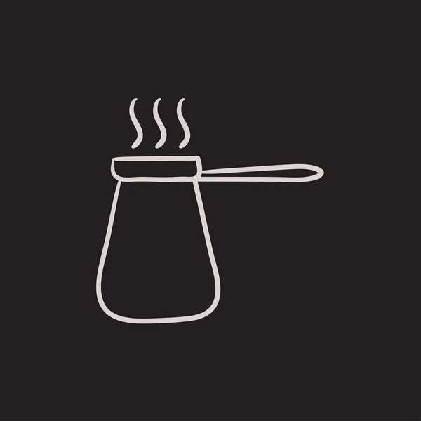 Koffie turk schets pictogram. — Stockvector